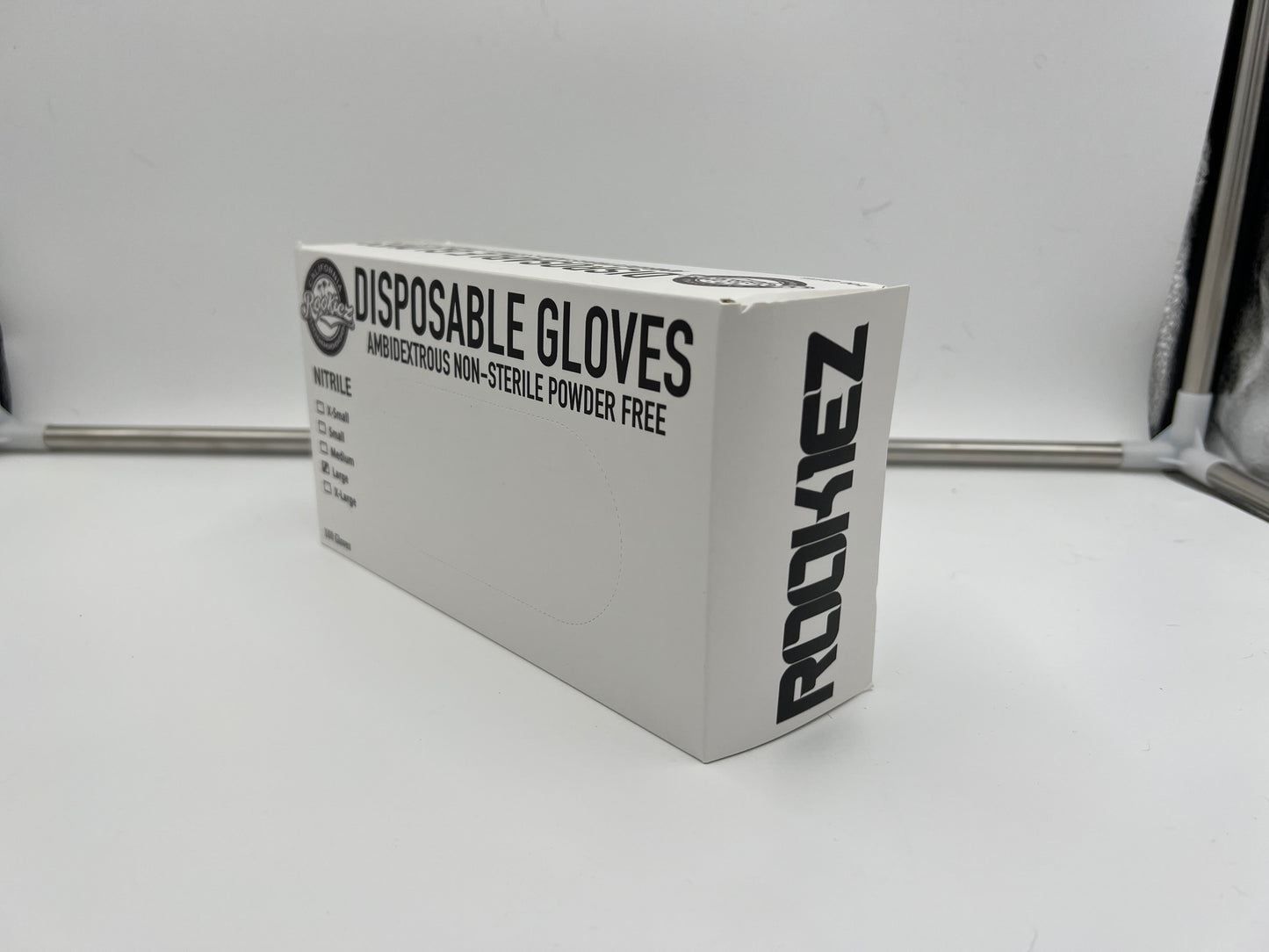 Rookiez Disposable Black 5-6mil Nitrile Gloves Sizes S-XL Case