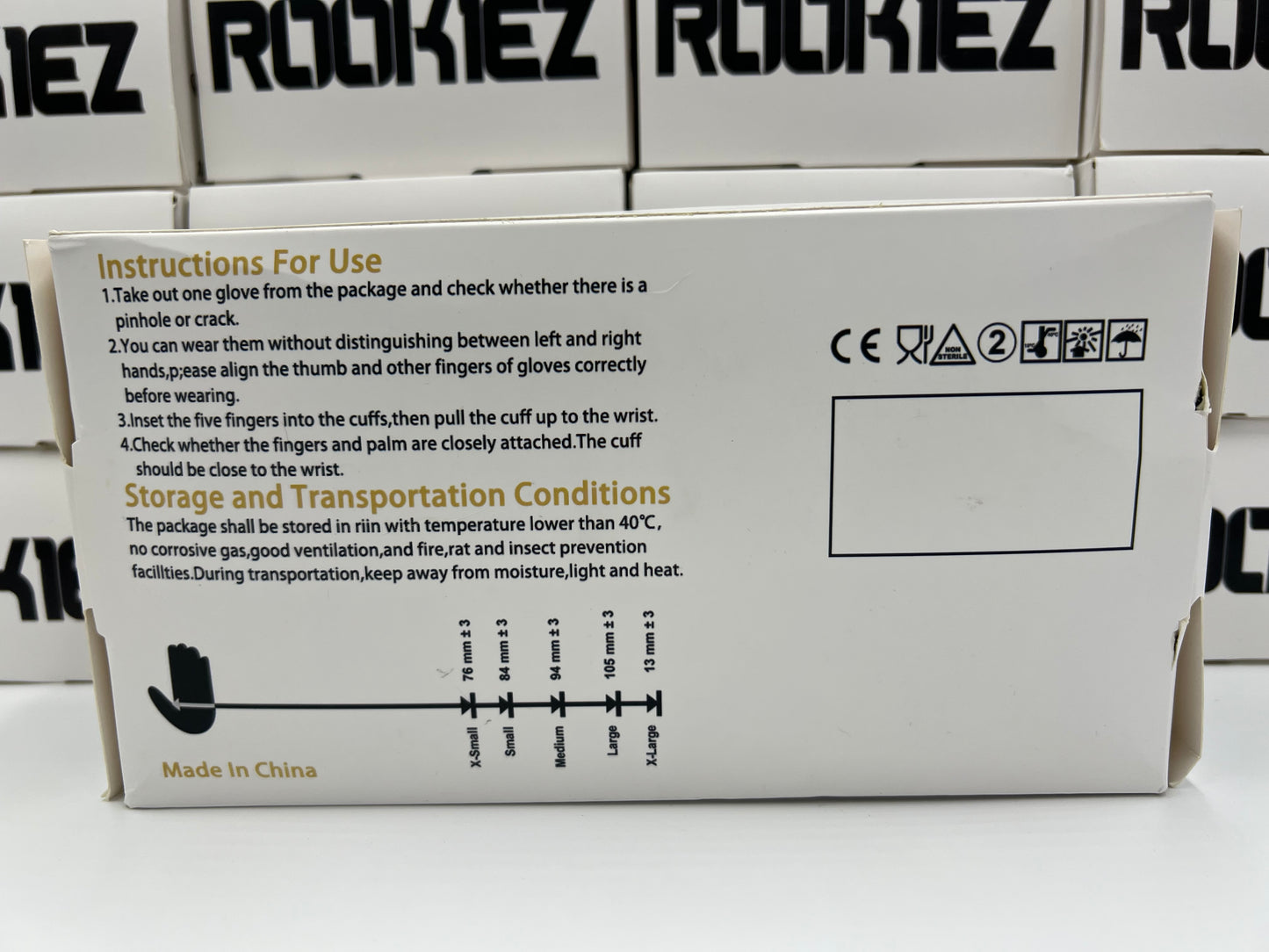 Rookiez Disposable Black 5-6mil Nitrile Gloves Sizes S-XL Case