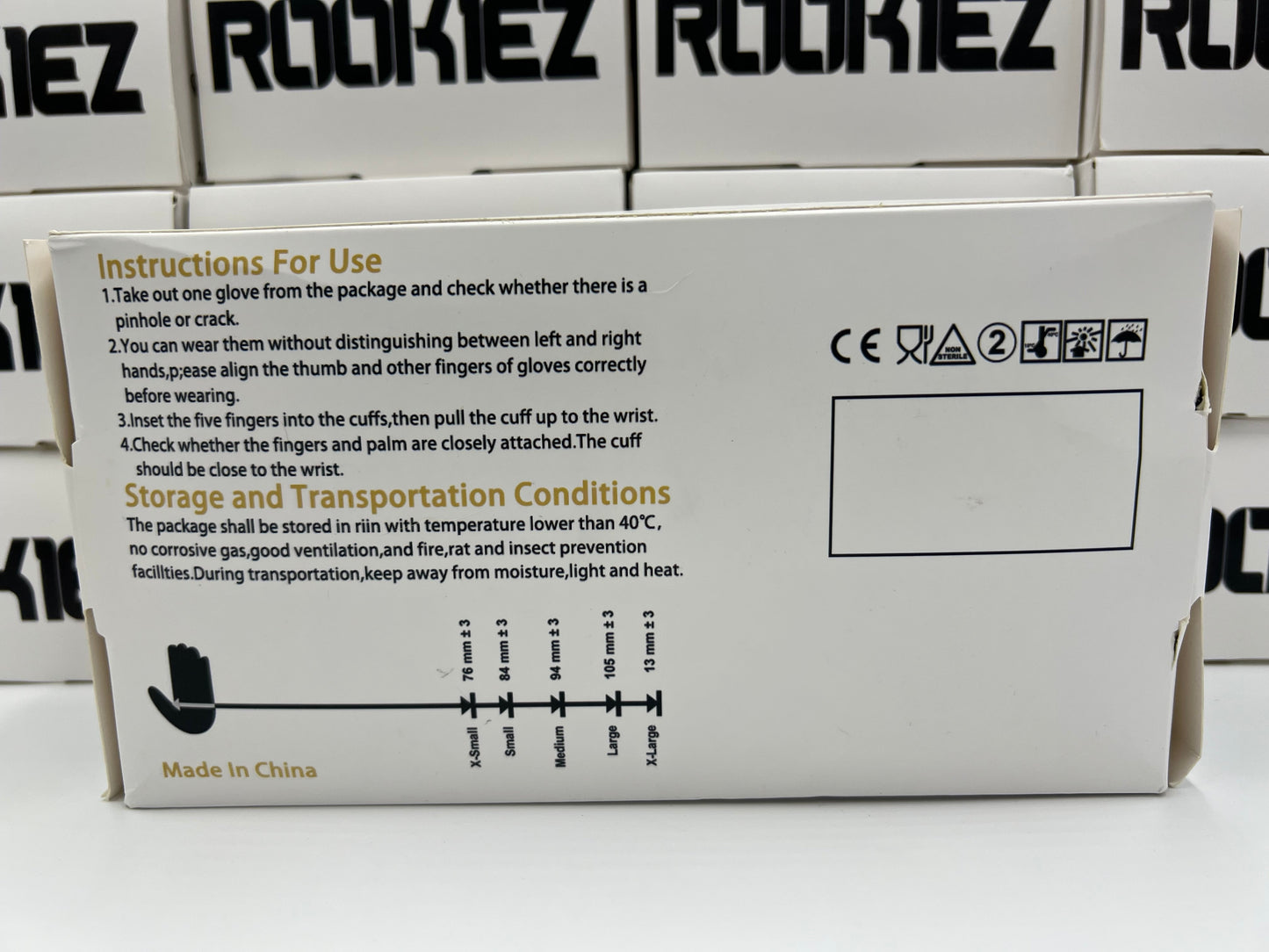 Rookiez Disposable Black 5-6mil Nitrile Gloves Sizes S-XL Boxes